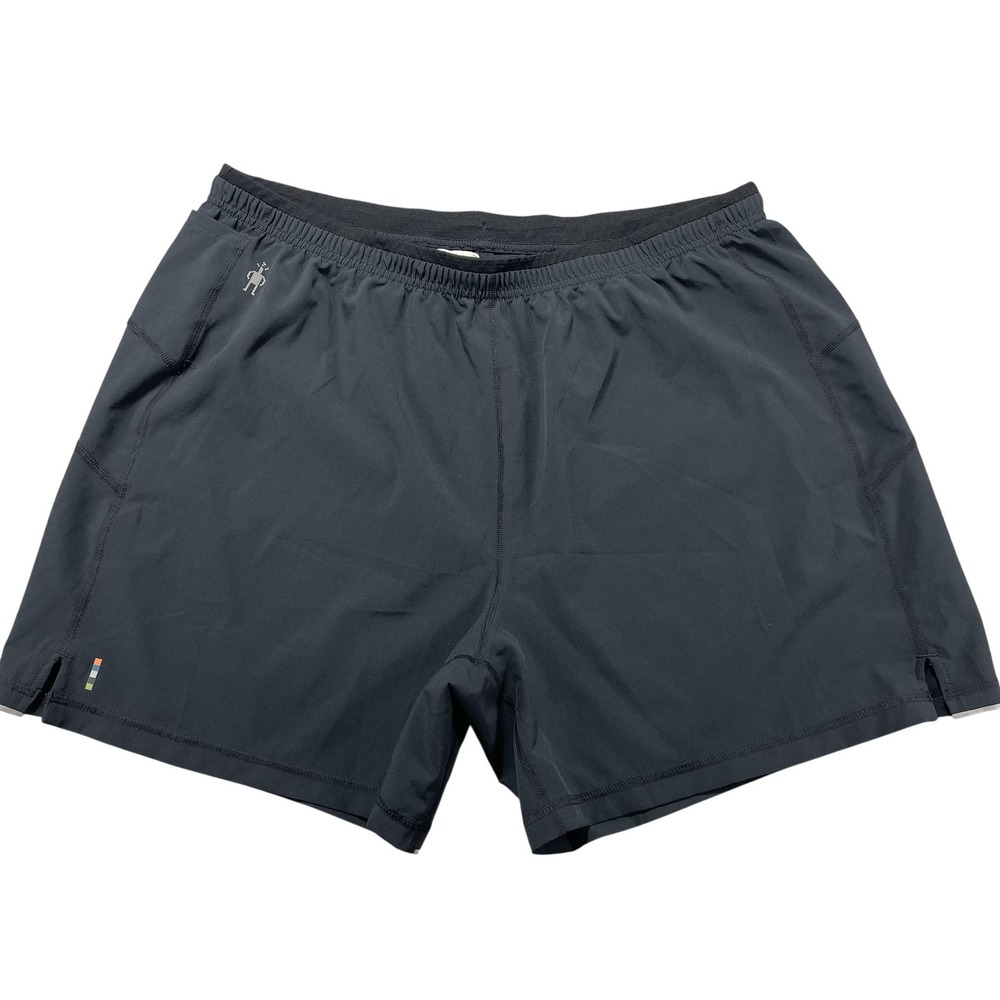 Smartwool Shorts Mens Large Black Lined Merino Running Training Gym 5" Inseam